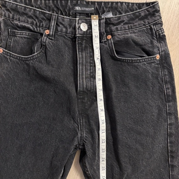 Zara black denim high rise crop bottom denim jean - Picture 5 of 11